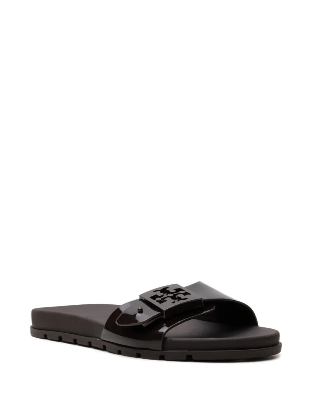 Tory Burch Slippers met logogesp Bruin