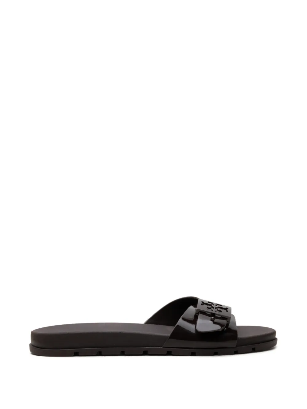 Tory Burch logo-buckle slides - Braun