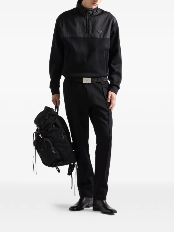Prada ハーフジップ スウェットシャツ | ブラック | FARFETCH JP