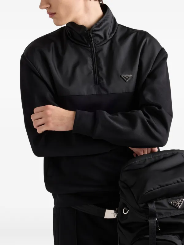Prada ハーフジップ スウェットシャツ | ブラック | FARFETCH JP