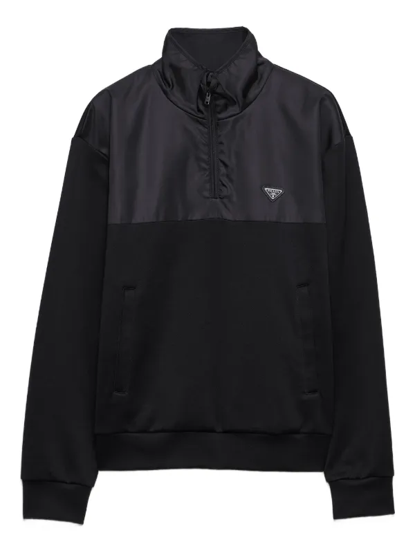 Prada ハーフジップ スウェットシャツ | ブラック | FARFETCH JP