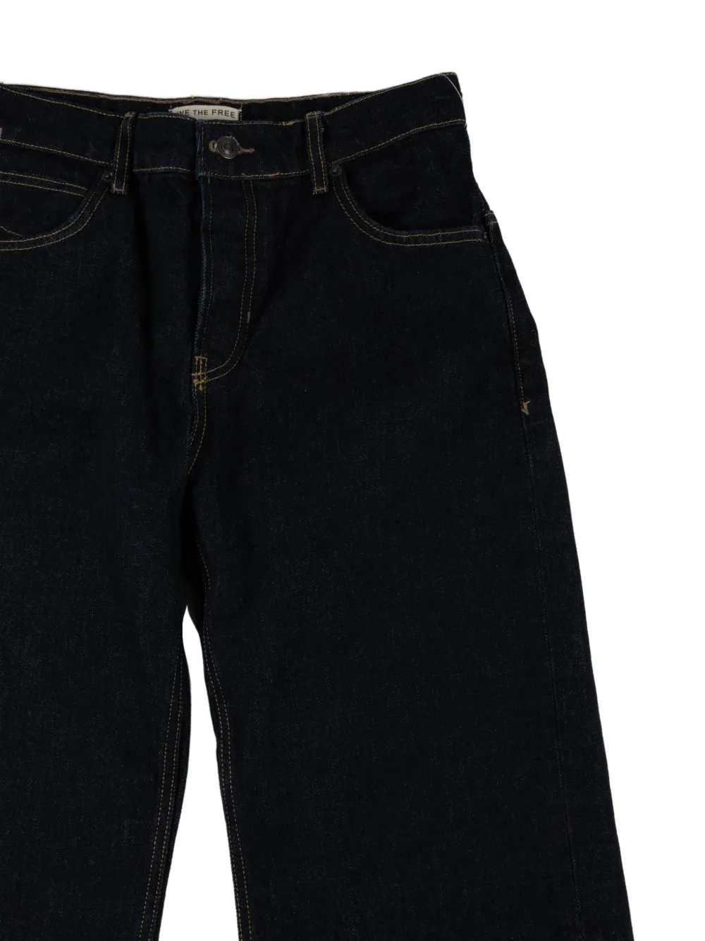 Free People Vaqueros Boyfriend Con Botones - Azul 
