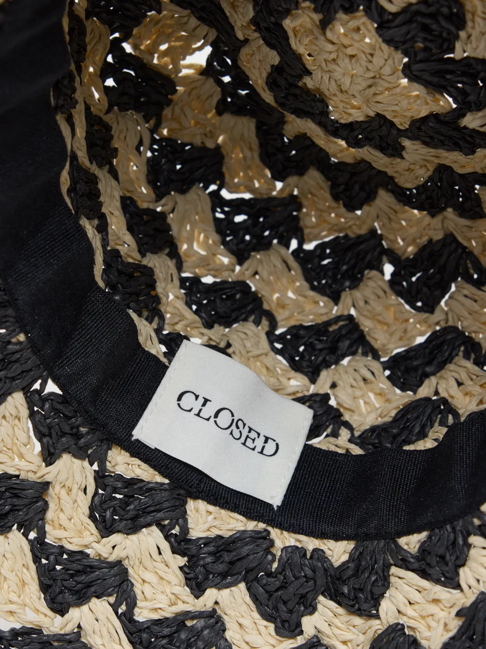  Closed Patterned Sun Hat - Black 