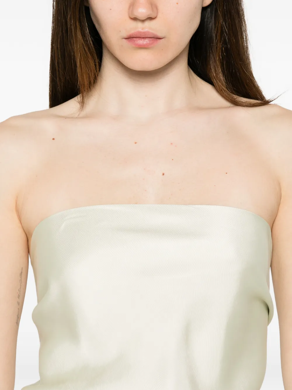 Enza Costa Strapless top met sjaalafwerking Groen