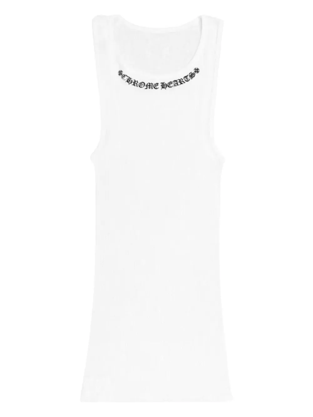 Chrome Hearts logo ribbed tank - White