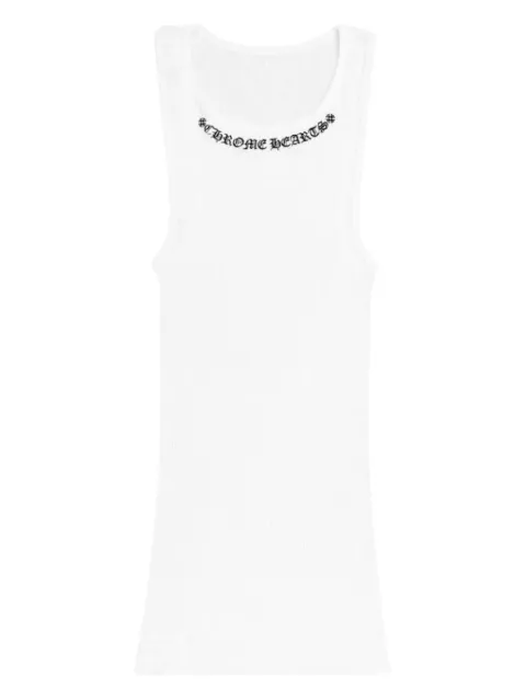 Chrome Hearts Geripptes Tanktop mit Logo