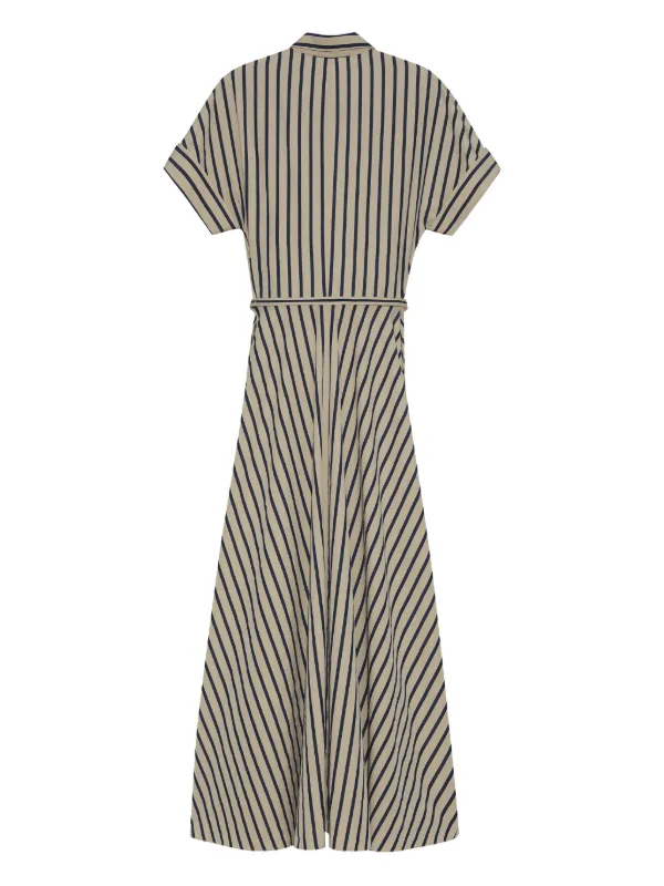 Adam Lippes | Sadie Striped Poplin Shirtdress KHAKI/NAVY / US 10 Adam Lippes | Sadie Striped Poplin Shirtdress KHAKI/NAVY / US 10