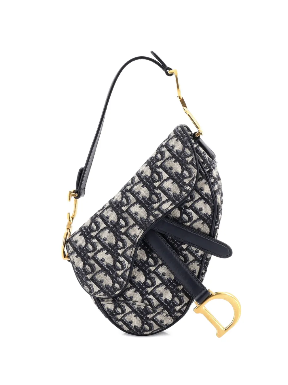 Christian Dior Pre-Owned Saddle Handbag Oblique Canvas Mini shoulder bag - Blu