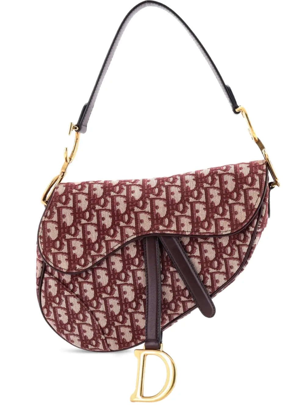 Christian Dior Pre-Owned Saddle Handbag Oblique Canvas Medium shoulder bag - Rosso