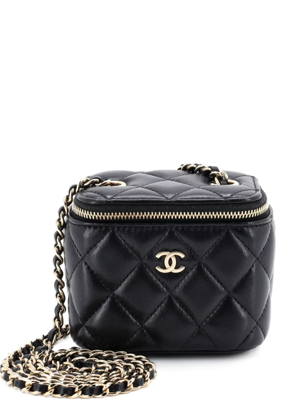 CHANEL Pre-Owned Classic Vanity Case with Chain Quilted Lambskin Mini crossbody bag - Nero