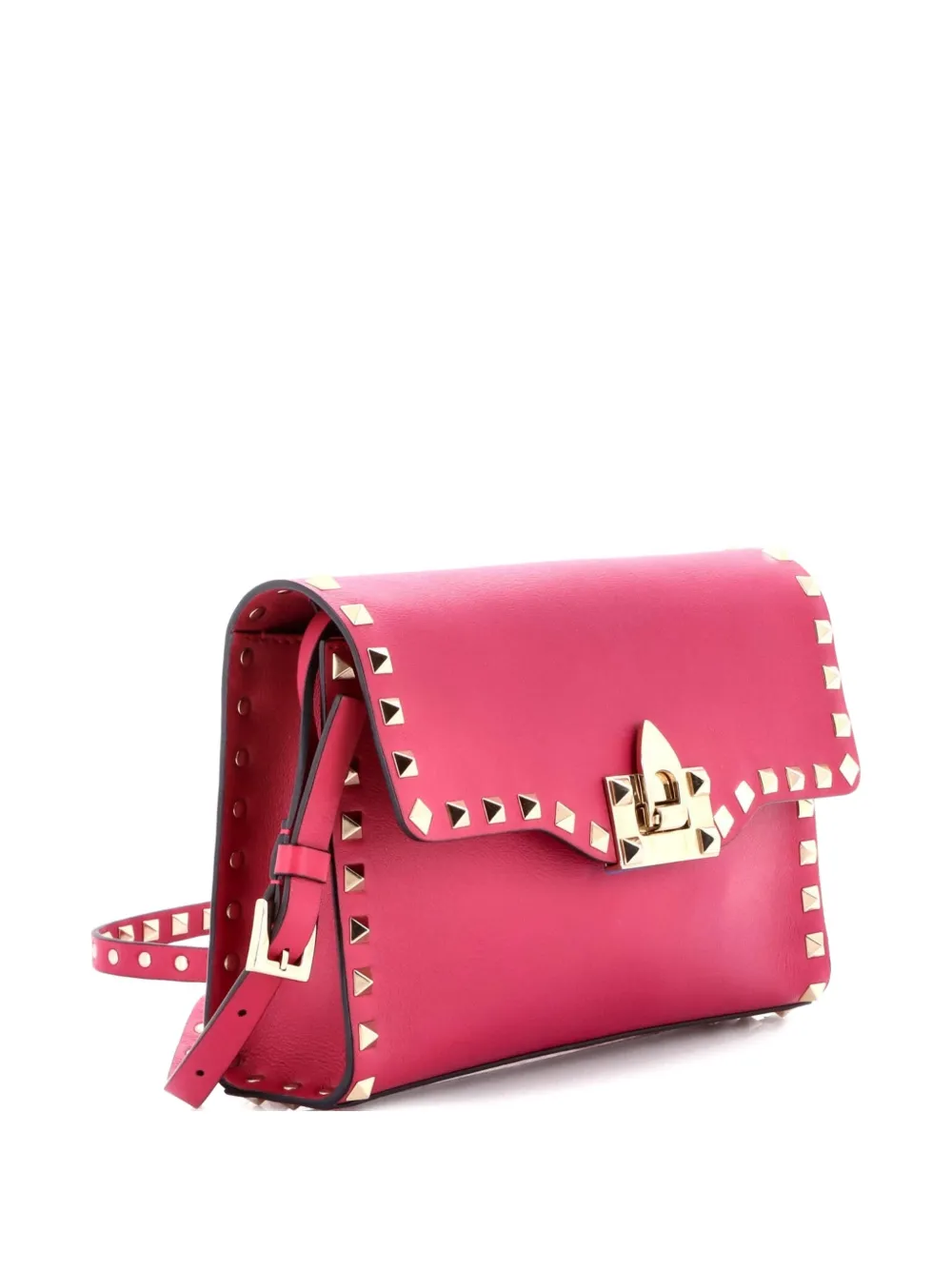 Valentino Garavani Pre-Owned Rockstud Flip Lock Flap Bag Leather Small shoulder bag - Viola