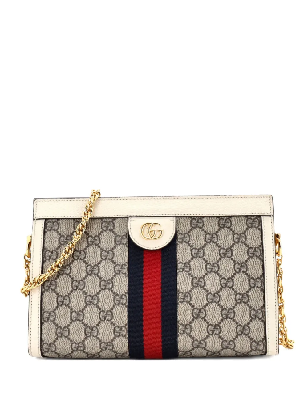 Gucci Pre-Owned Ophidia Chain Shoulder Bag GG Coated Canvas Small crossbody bag - Toni neutri