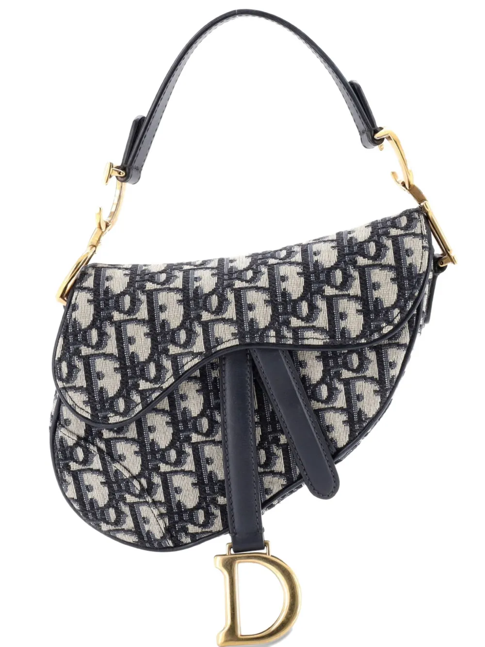 Christian Dior Pre-Owned Saddle Handbag Oblique Canvas Mini shoulder bag - Blu