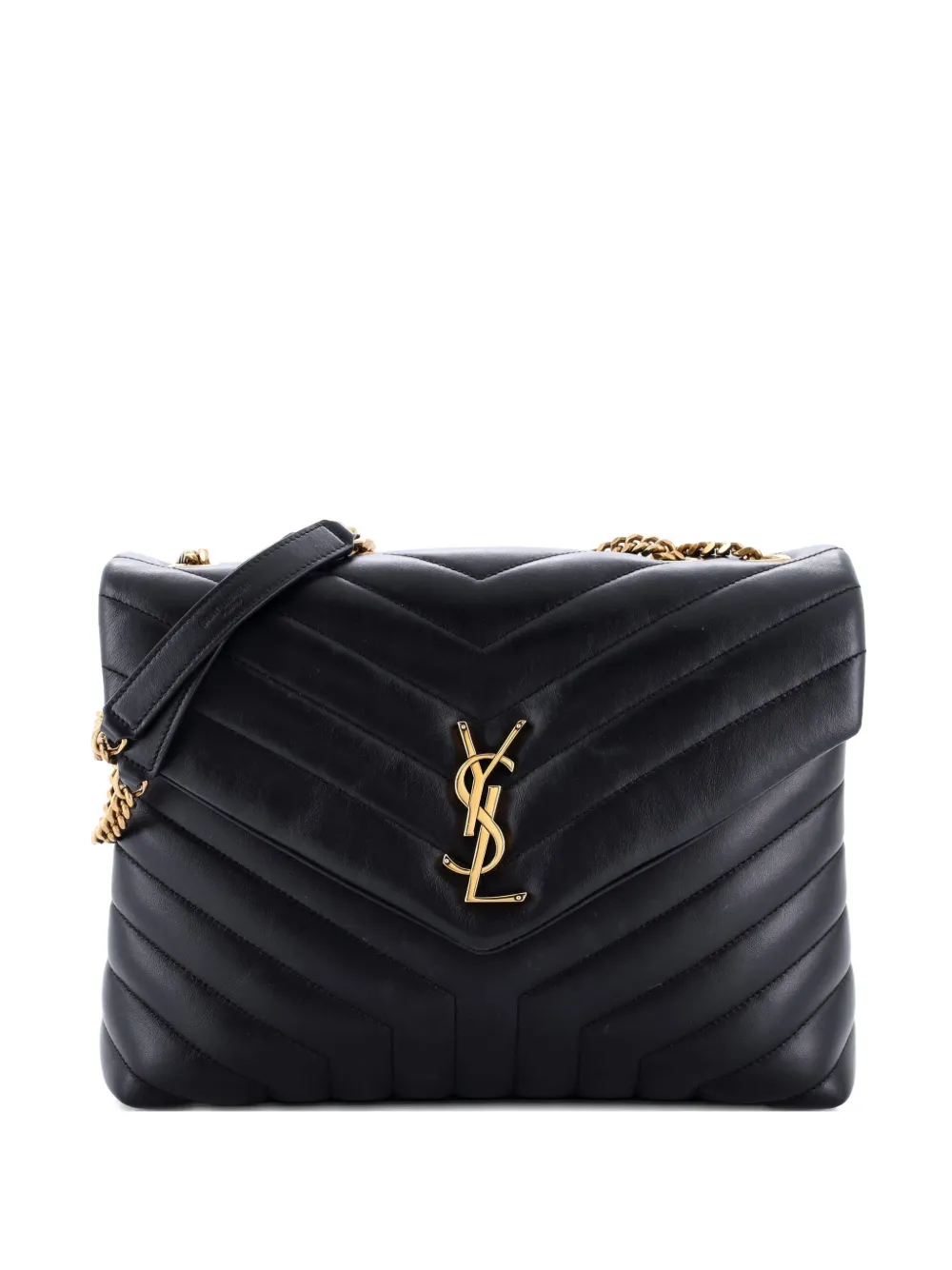Saint Laurent Pre-Owned Loulou Matelasse Chevron Leather Medium shoulder bag - Schwarz