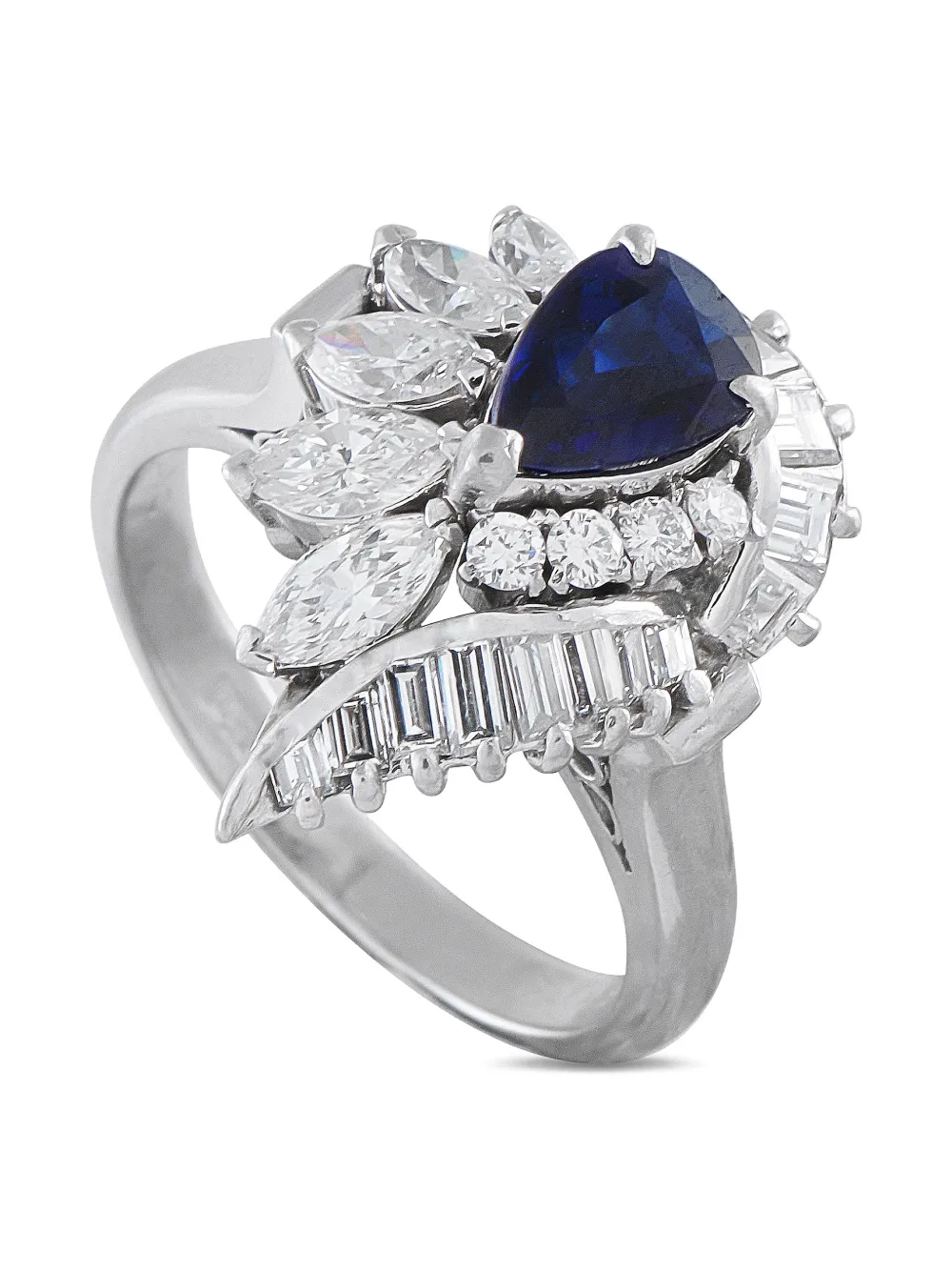 LB Exclusive platinum diamond and sapphire ring - Argento