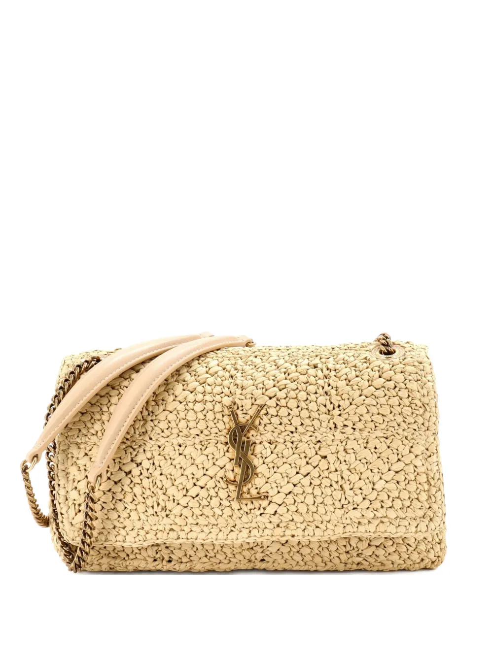 Saint Laurent Pre-Owned Jamie Flap Bag Crochet Raffia Medium shoulder bag - Toni neutri