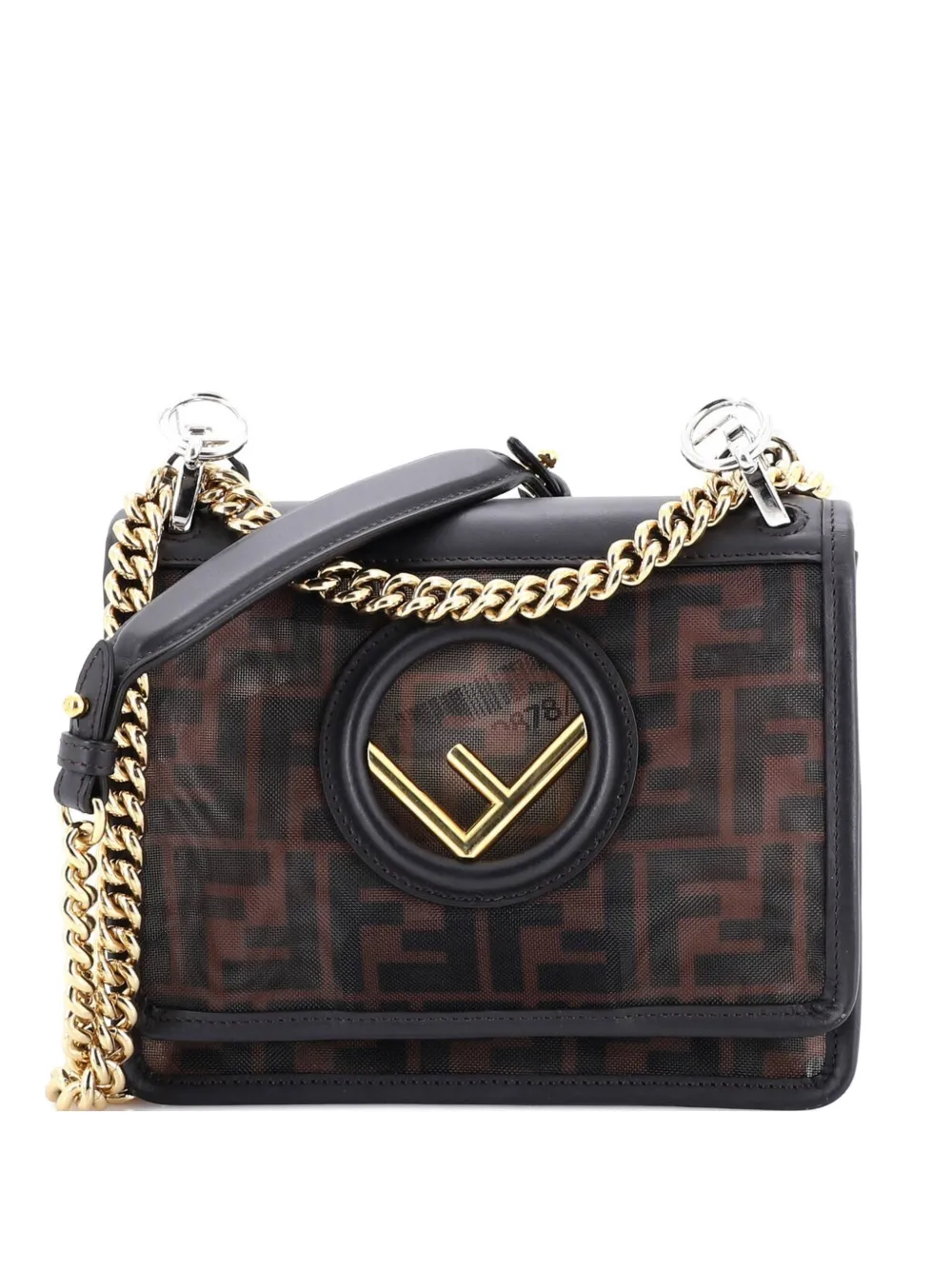 Fendi Pre-Owned Kan I F Zucca Mesh Small shoulder bag - Marrone