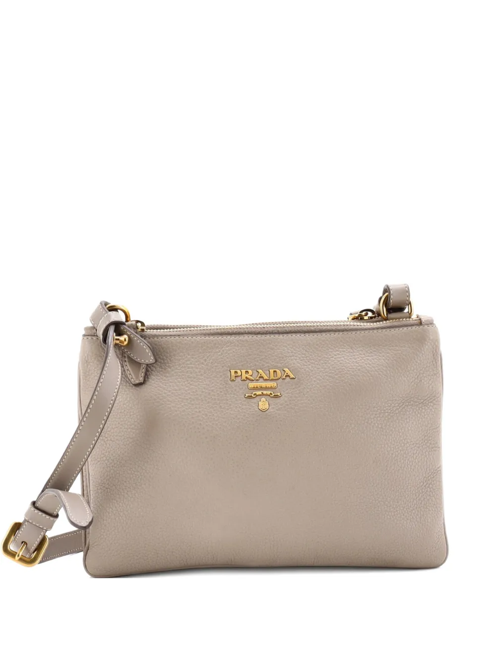Prada Pre-Owned Double Zip Vitello Daino Small crossbody bag - Toni neutri