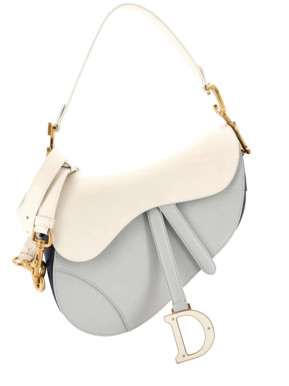 Christian Dior Pre-Owned Saddle Handbag with Strap Leather Medium shoulder bag - Blau