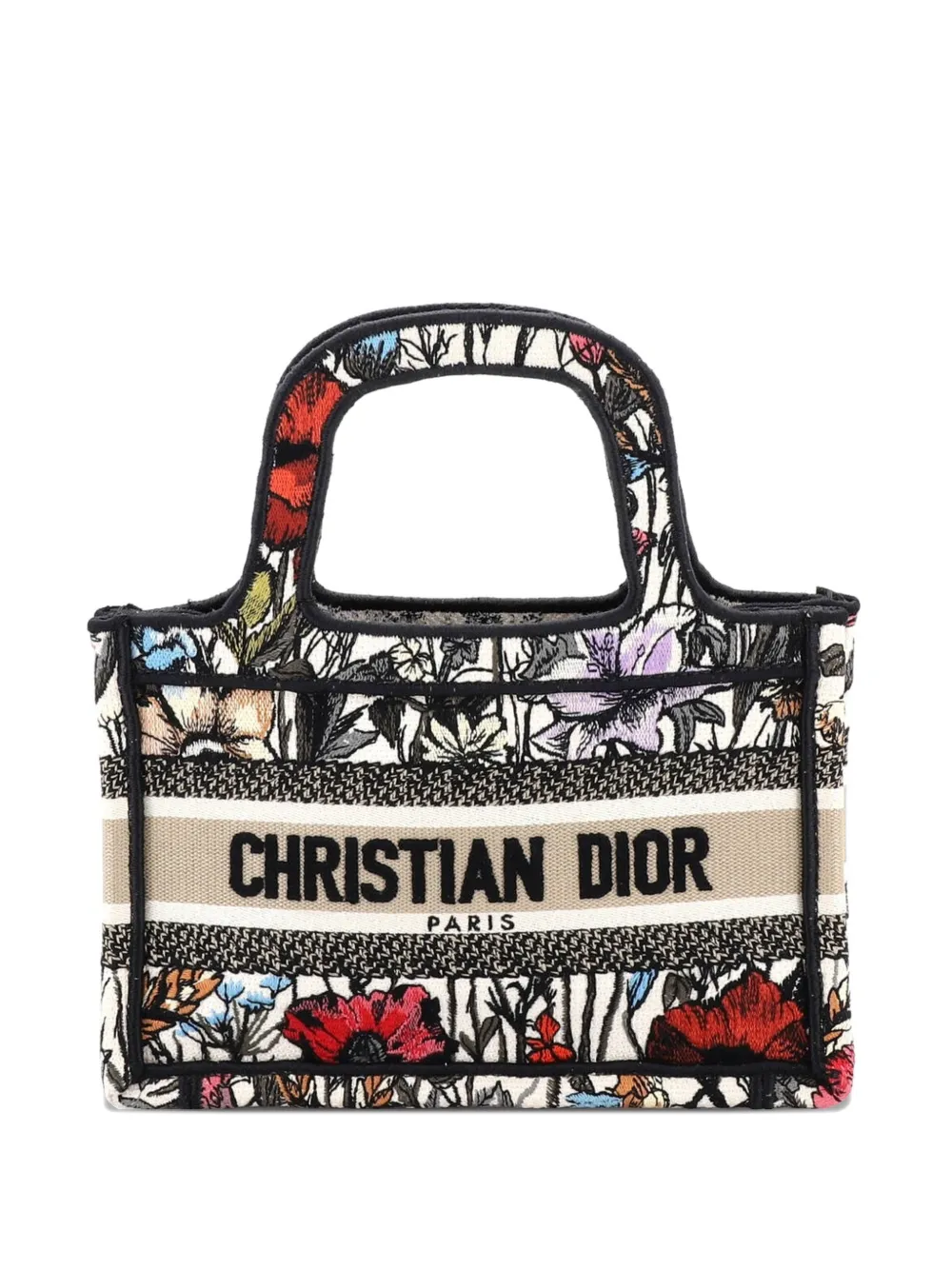 Christian Dior Pre-Owned Book Embroidered Canvas Mini tote bag - Schwarz