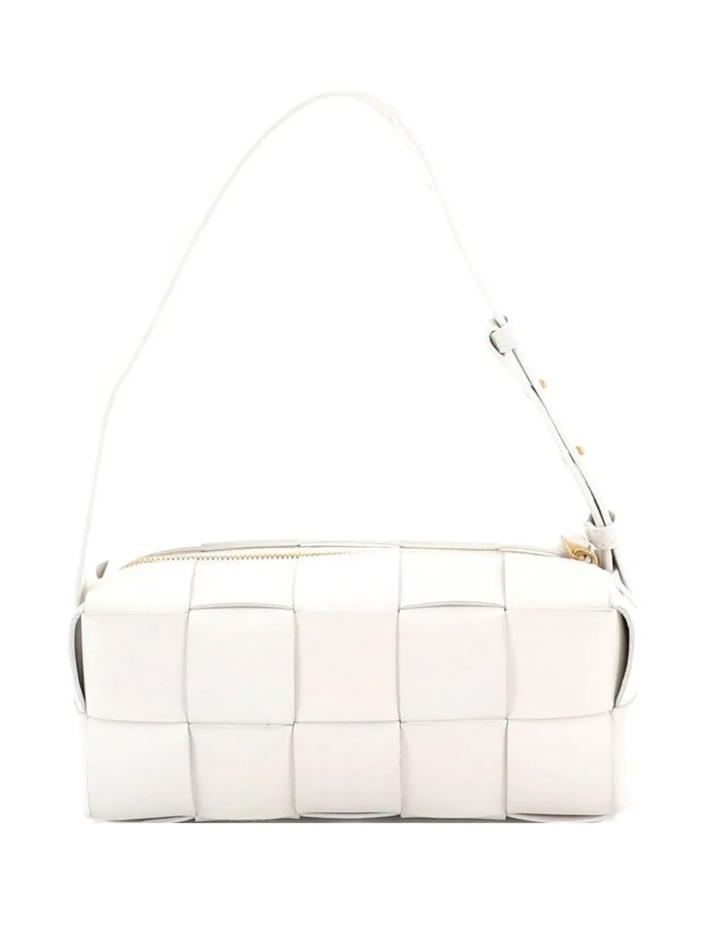 Bottega Veneta Pre-Owned Brick Cassette Maxi Intrecciato Leather Small shoulder bag - White
