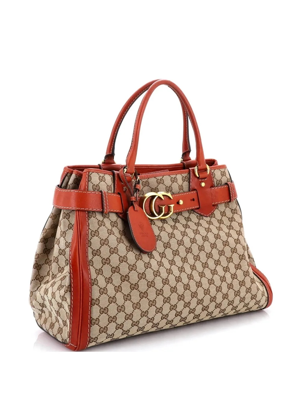 Gucci Pre-Owned GG Running GG Canvas with Leather Large tote bag | Brown | Image 1