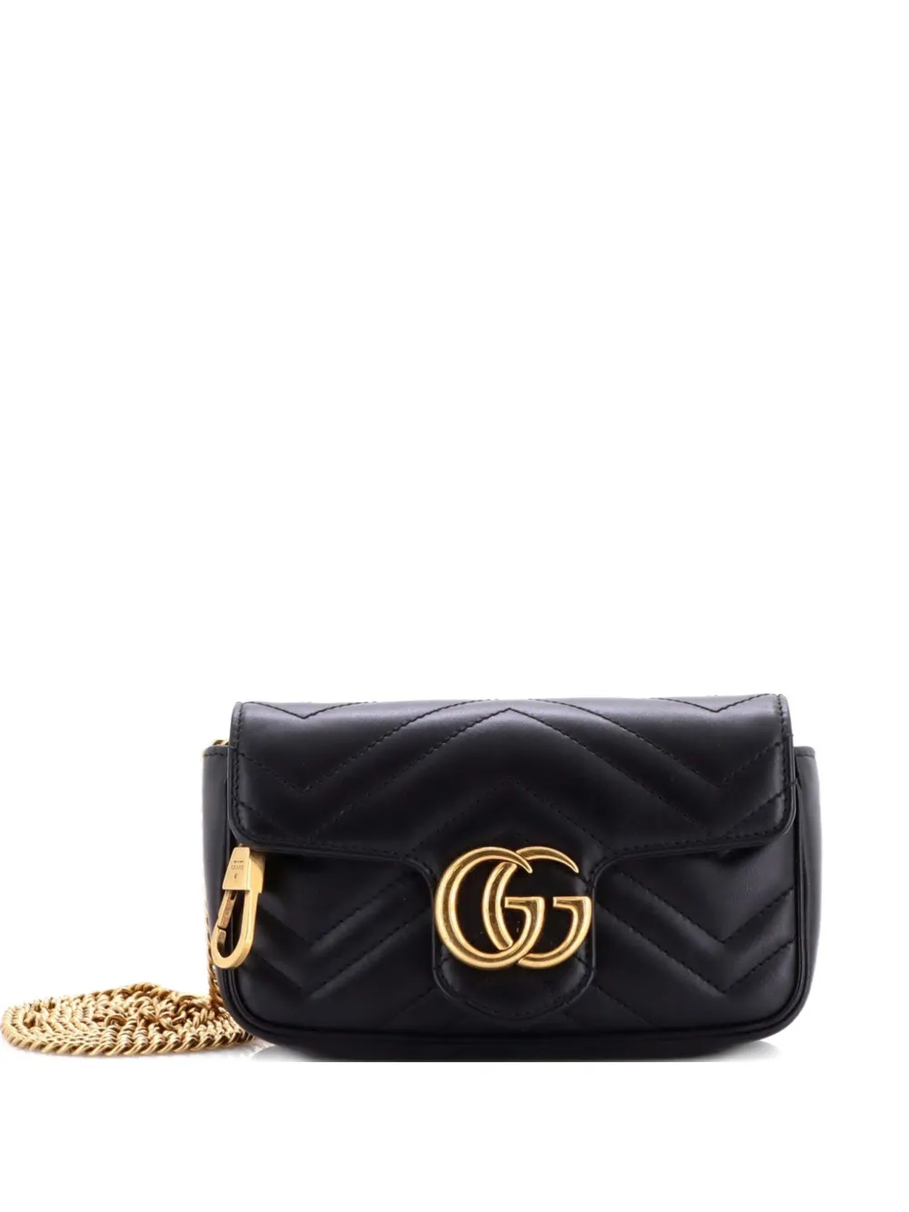 Gucci Pre-Owned GG Marmont Flap Bag Matelasse Leather Super Mini crossbody bag - Nero