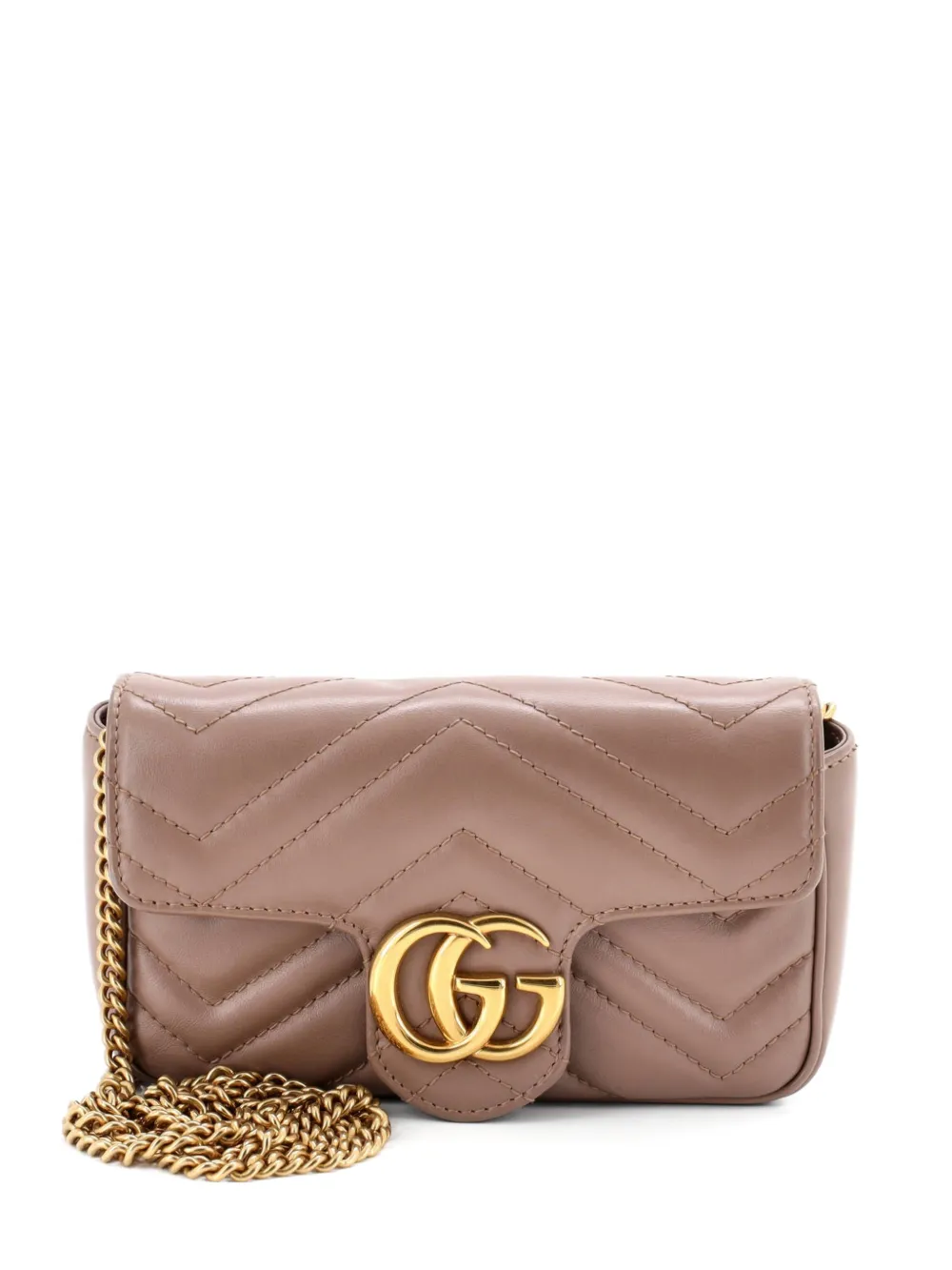 Gucci Pre-Owned Borsa a tracolla GG Marmont super mini in pelle matelassè con battente - Rosa