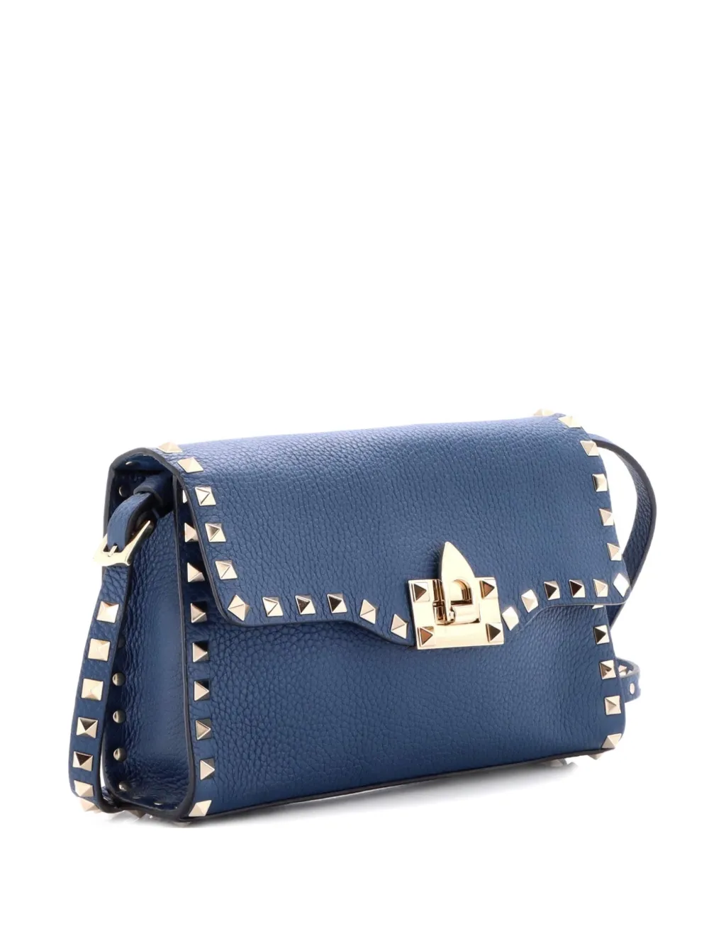 Valentino Garavani Pre-Owned Rockstud Flip Lock Flap Bag Leather Small shoulder bag - Blu