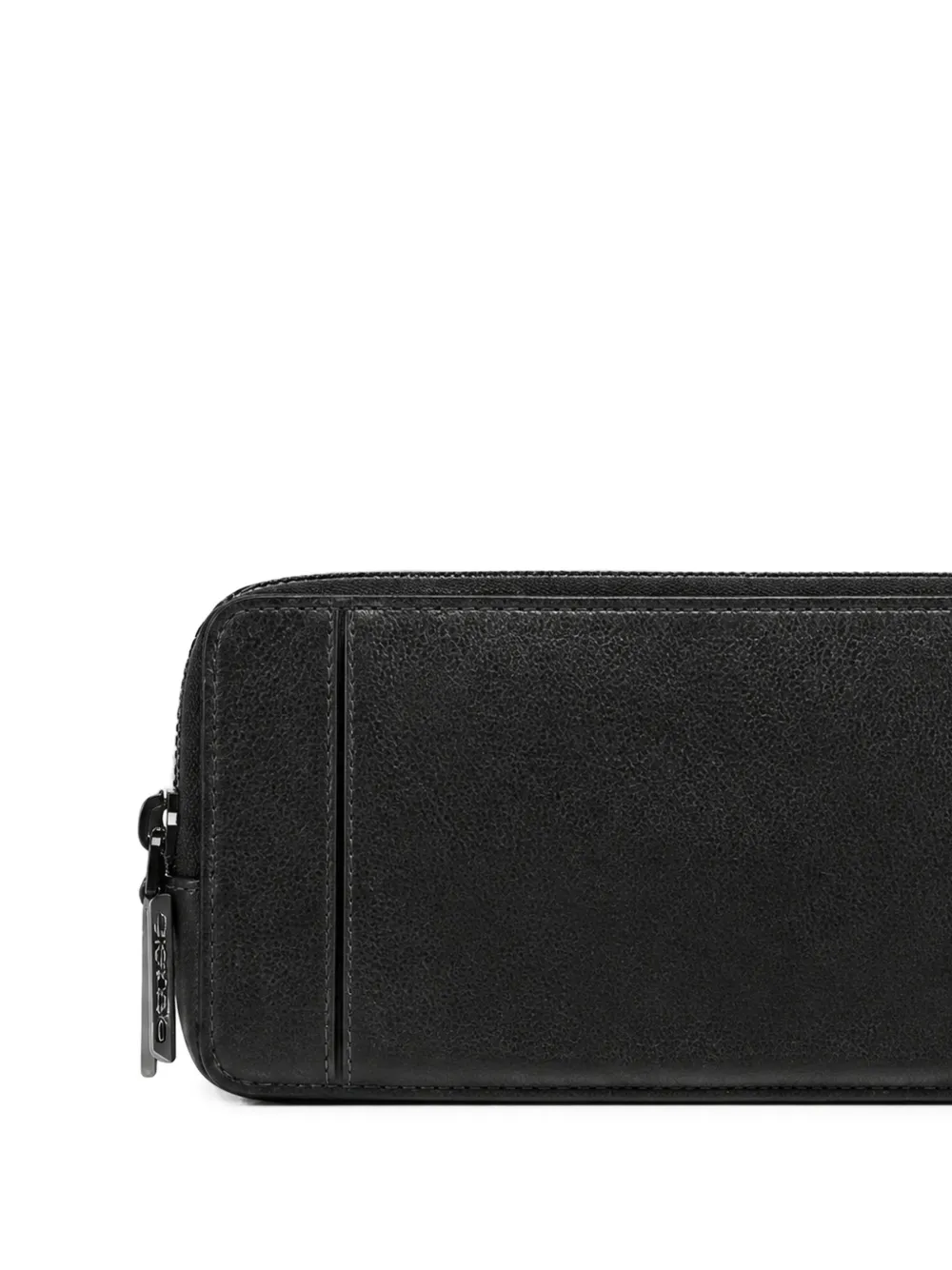 PIQUADRO Clutch met logo-reliëf en rits Zwart