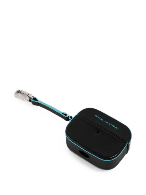 PIQUADRO logo-print leather earphone case