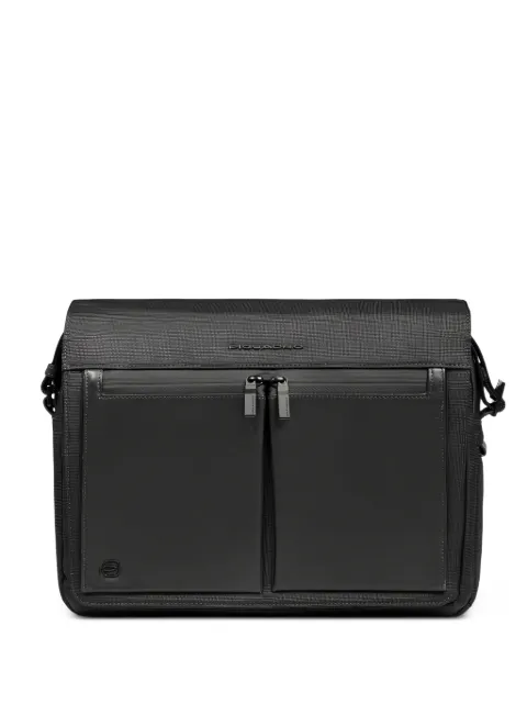 PIQUADRO logo-plaque panelled messenger bag