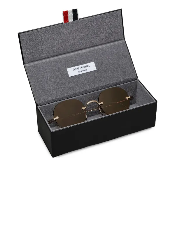 Thom Browne Eyewear round-frame Sunglasses | Gold | FARFETCH AE