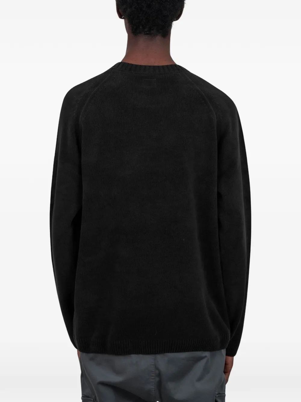 C.P. Company Sweater met logopatch en ronde hals Zwart