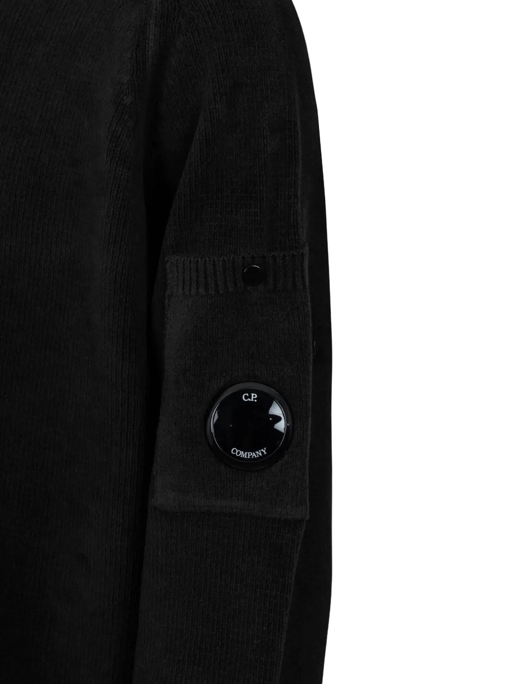 C.P. Company Sweater met logopatch en ronde hals Zwart