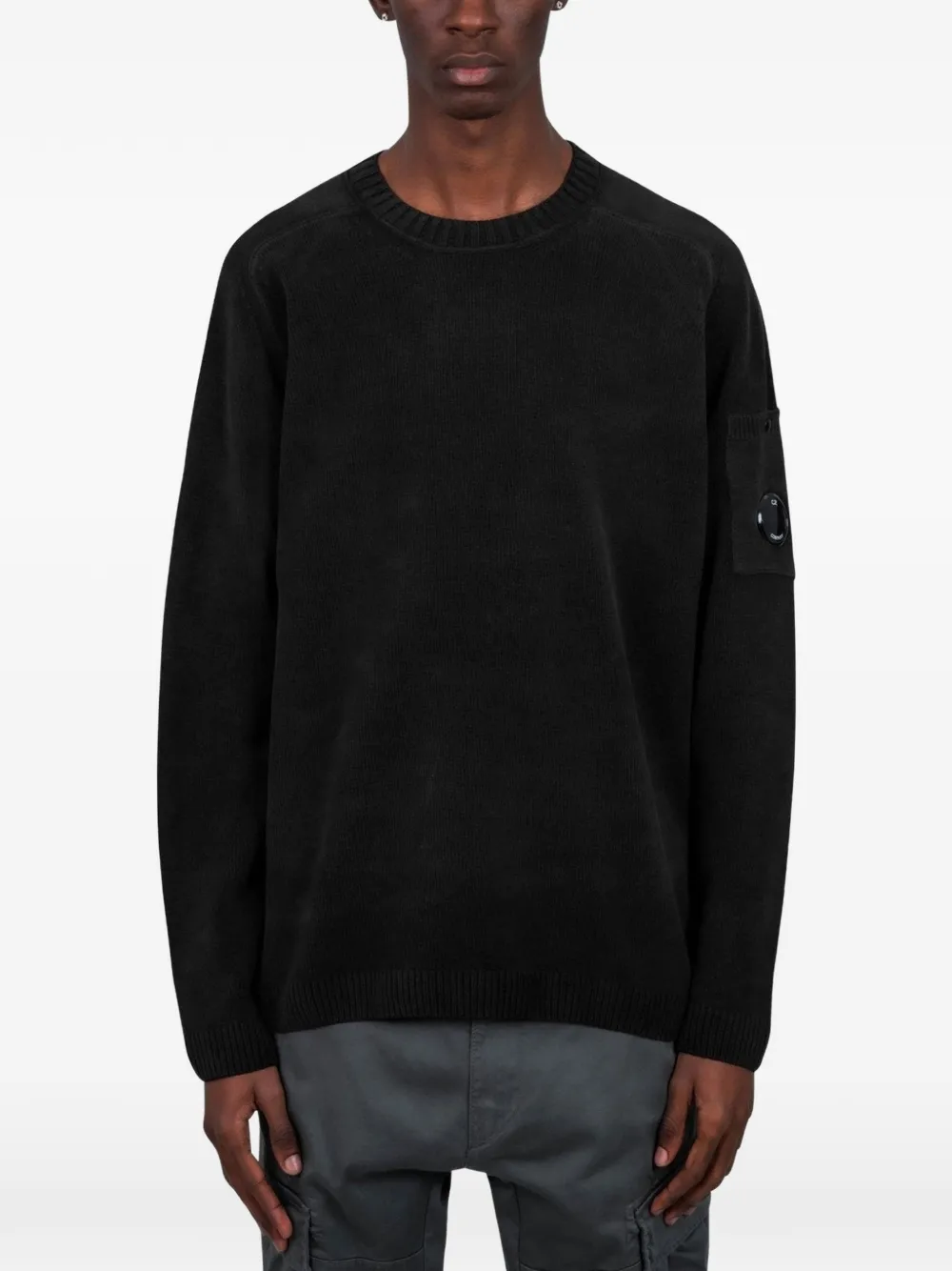 C.P. Company crew-neck logo-patch sweatshirt - Nero