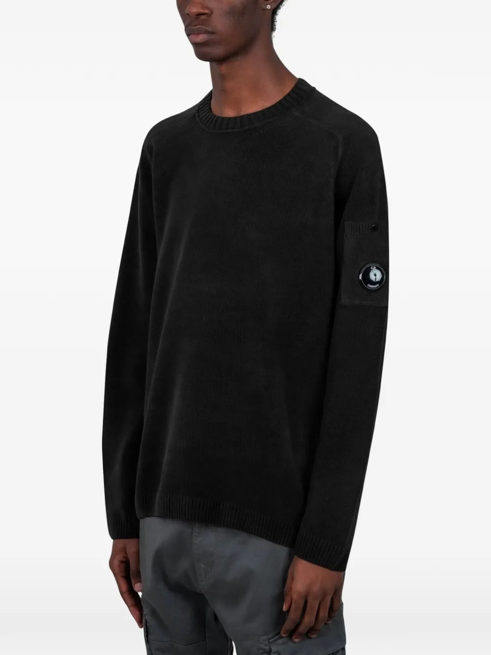 C.P. Company crew-neck logo-patch sweatshirt - Zwart