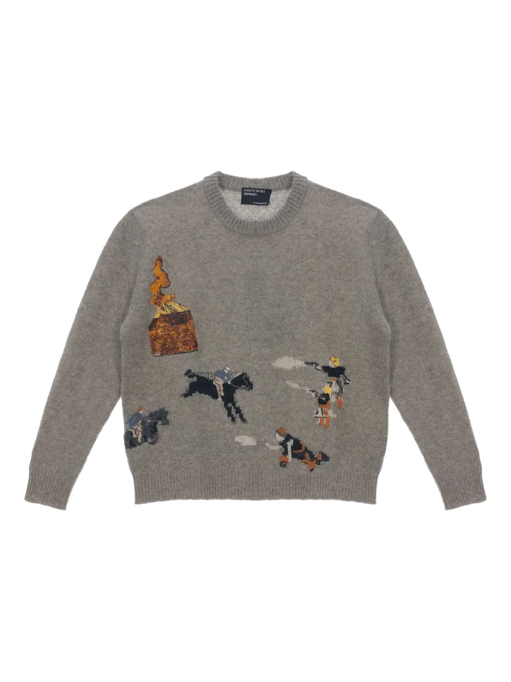 Enfants Riches Déprimés Come Live With Me Pullover mit grafischem Print - Grau