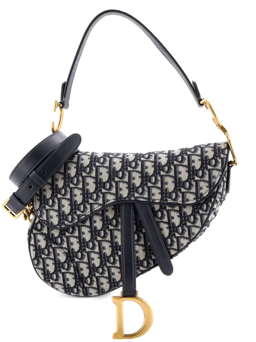 Christian Dior Pre-Owned Saddle Handbag with Strap Oblique Canvas Medium shoulder bag - Blu