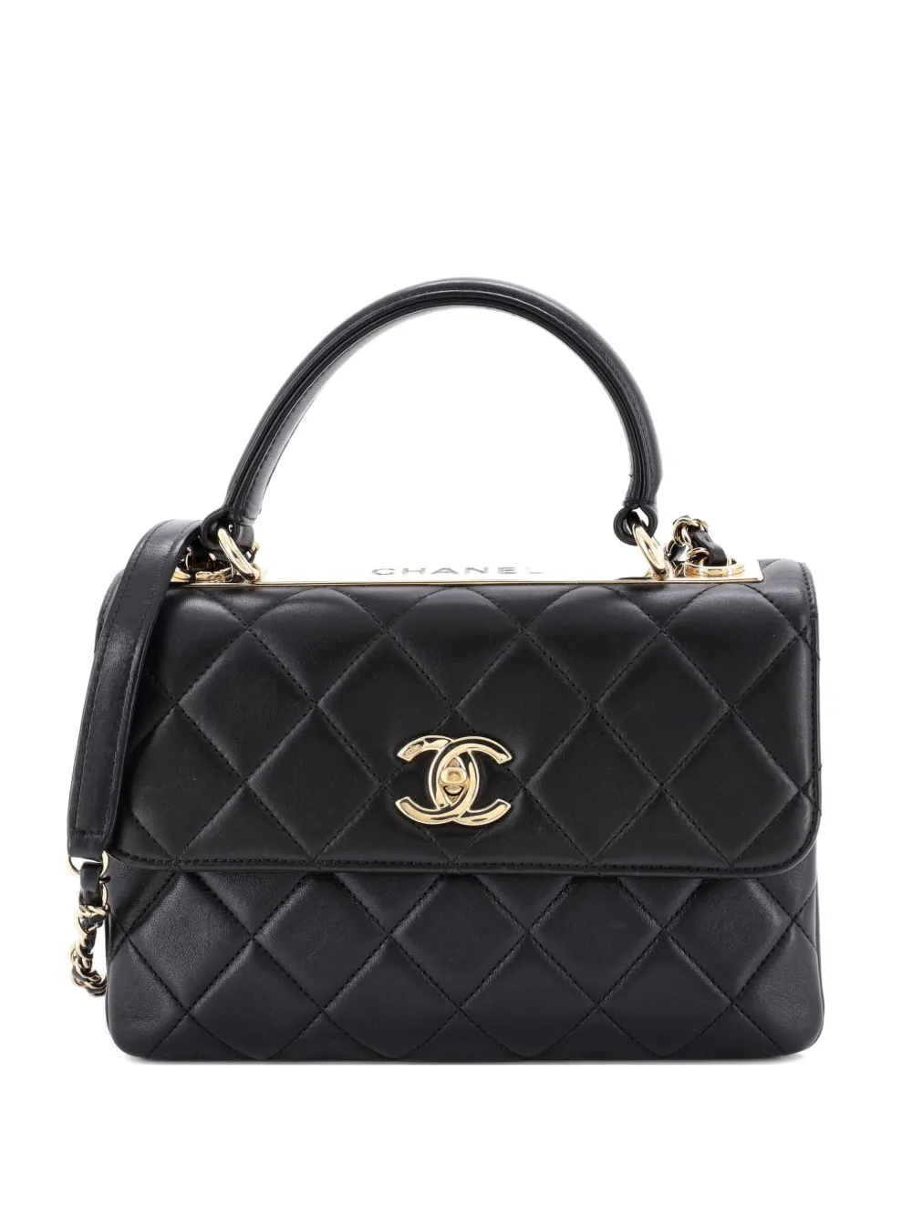 CHANEL Pre-Owned Borsa a spalla Trendy CC piccola in pelle di agnello - Nero