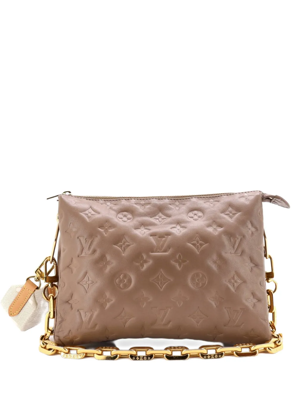 Louis Vuitton Pre-Owned Coussin PM Umhängetasche aus Lammleder mit Monogramm-Prägung - Nude