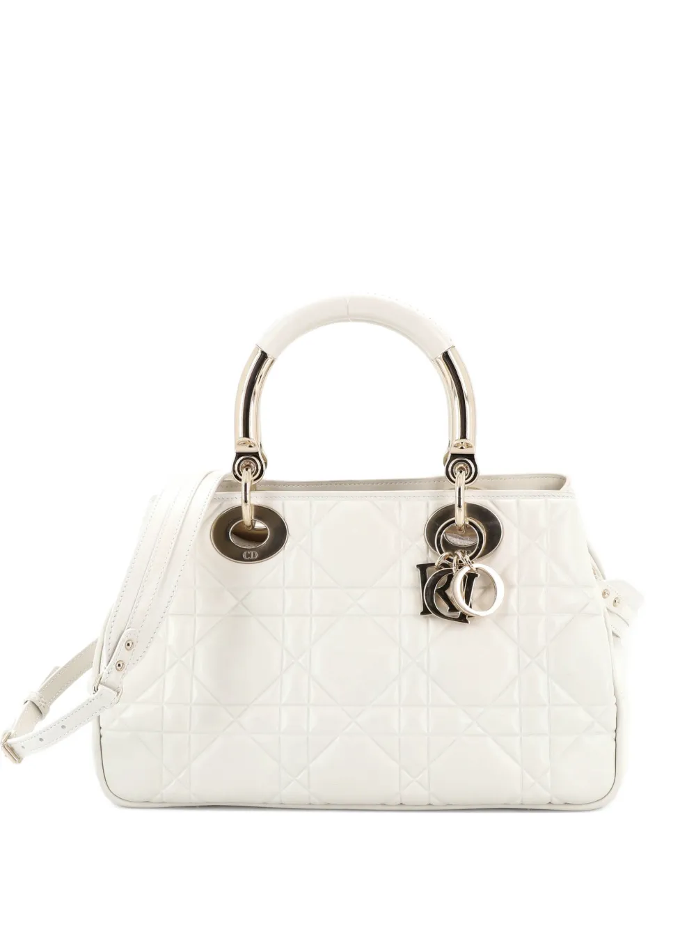 Christian Dior Pre-Owned Lady 95.22 Bag Cannage Embossed Leather Medium tote bag - Bianco