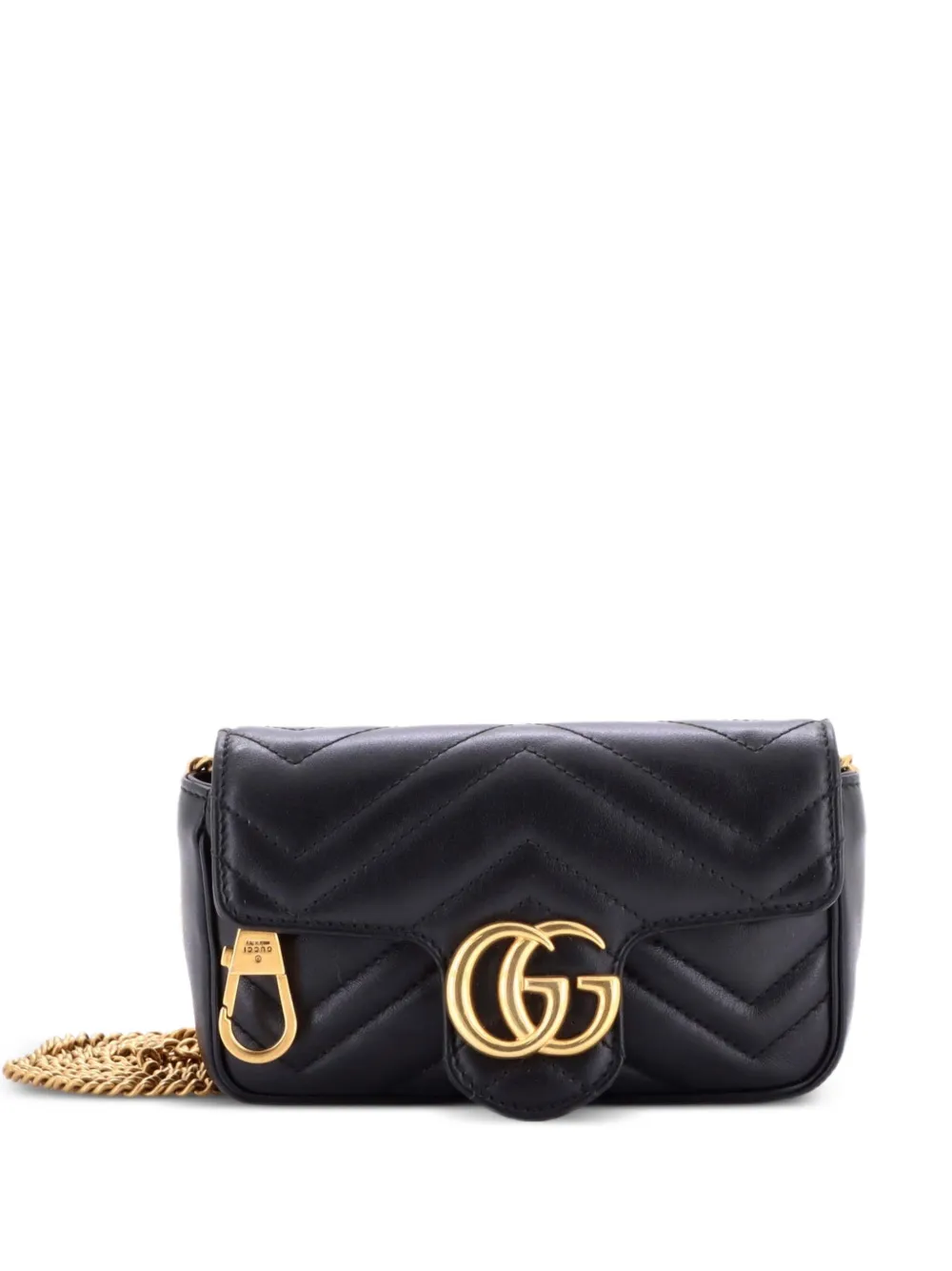 Gucci Pre-Owned GG Marmont Flap Bag Matelasse Leather Super Mini crossbody bag - Nero