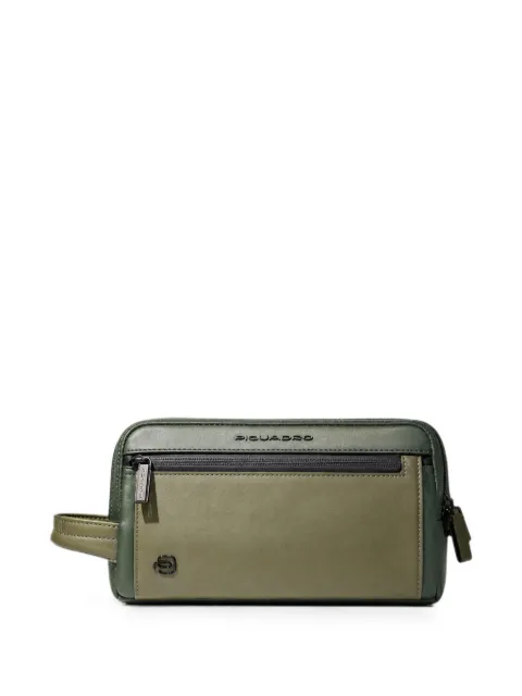 PIQUADRO logo-plaque zip-fastening wash bag