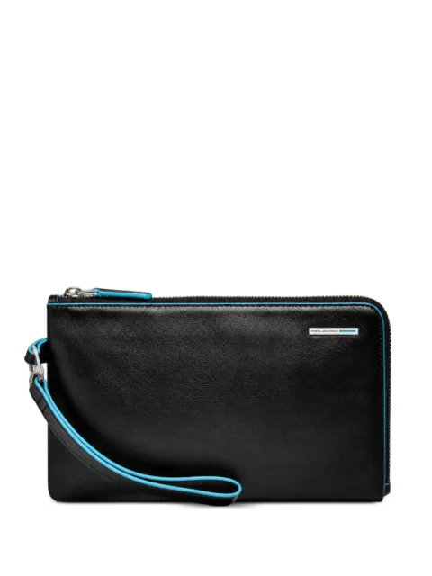 PIQUADRO bolsa de mano con placa del logo y correa para la muñeca