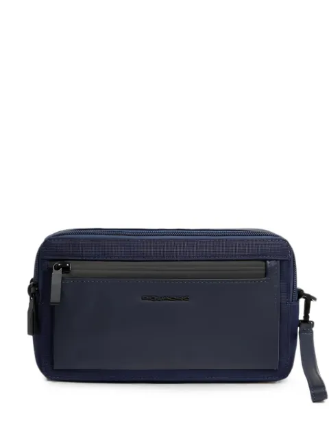 PIQUADRO logo-plaque zip-fastening clutch bag