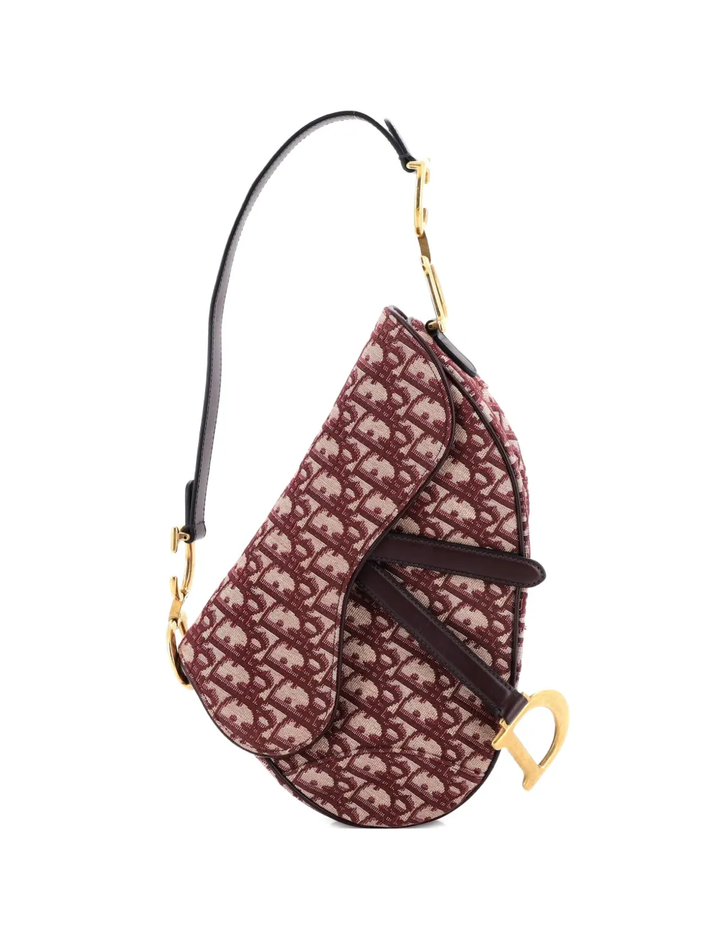 Christian Dior Pre-Owned Saddle Handbag Oblique Canvas Medium shoulder bag - Rosso