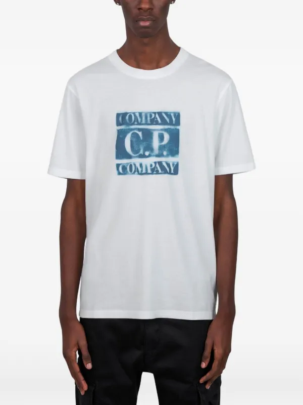 C.P. Company 30/1 Jersey Short-sleeve Faded Logo T-shirt in White