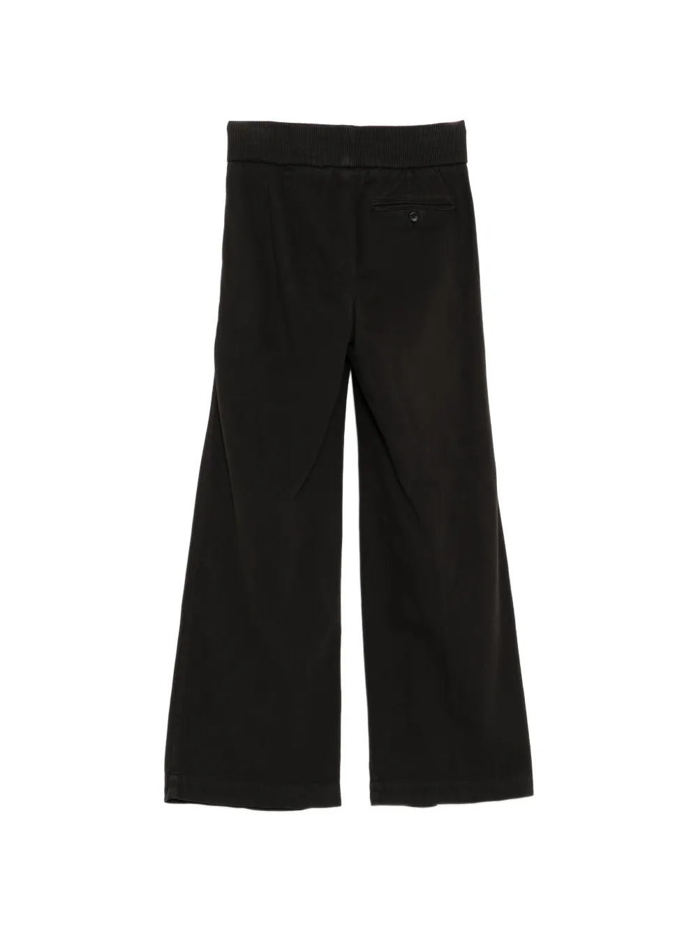 James Perse ribbed waist wide leg pants - Zwart