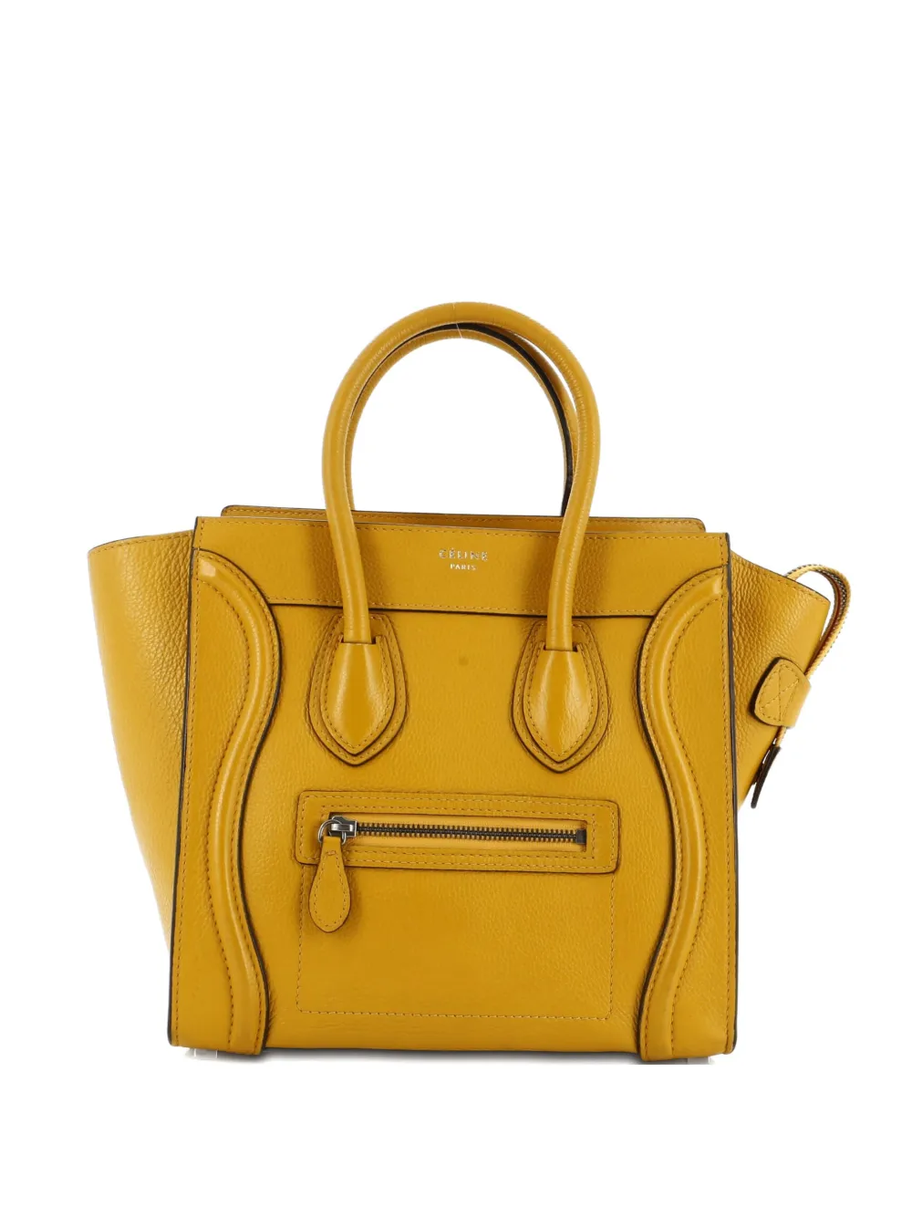 Celine Pre-Owned Luggage Bag Grainy Leather Micro tote bag - Giallo